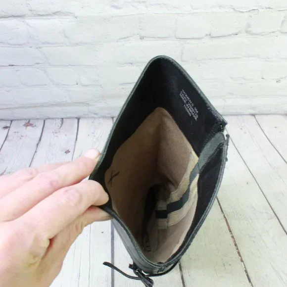 LL Bean Black Leather Side Zipper Knee High Riding Boots Size 9 Medium - Picture 7 of 9